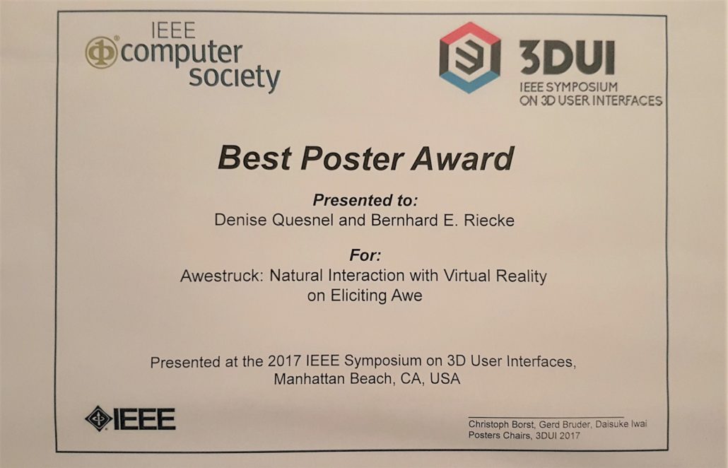 Best POster - Awestruck - IEEE VR 3DUI